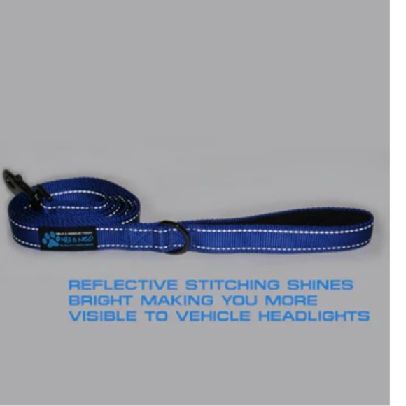 NEW 6 FT x 1" Wide Nylon Reflective Dog Leash Black - Picture 8 of 9